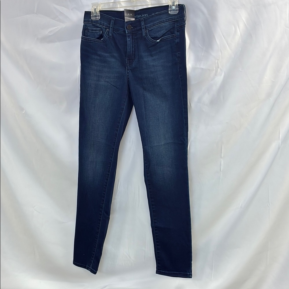 Calvin Klein Blue Denim Ultra Skinny Jeans with Stretch Fit Size 6